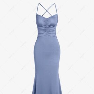 Baby Blue Open Back Dress